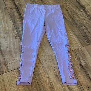 Carters Lilac‎ Purple Leggings Girl's Size 5/5A Cutout Ribbon Detail Cute